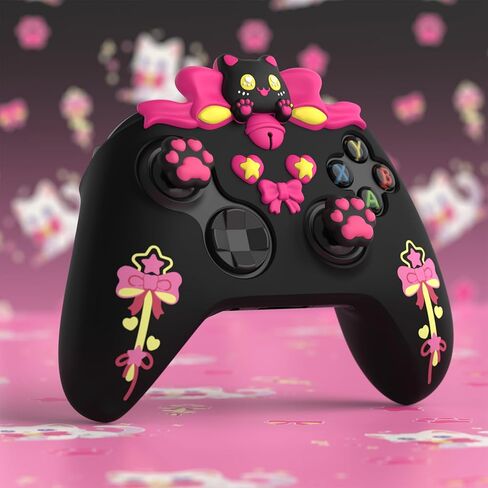 Playvital Sweetheart Kitty Silicone Cover متوافق مع وحدة التحكم Xbox Series X/S مع قبضة وملصقات الإبهام ، واقي مطاطي ناعم مع قبضة مضادة للانزلاق لوحدة التحكم Core Xbox - الوردي in Kuwait