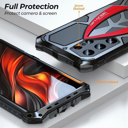 Case for Samsung Galaxy S25 Ultra 5G,Heavy Duty Military Grade Shockproof [Screen & Camera Protection] Hybrid Armour Hard Cover for Samsung Galaxy S 25 Ultra Metal Phone Case,Black in Saudi Arabia