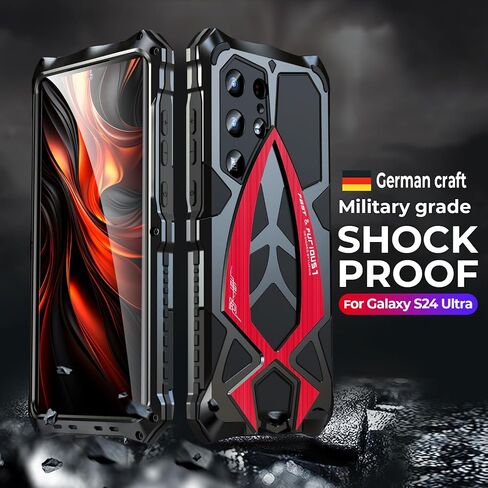 Case for Samsung Galaxy S25 Ultra 5G,Heavy Duty Military Grade Shockproof [Screen & Camera Protection] Hybrid Armour Hard Cover for Samsung Galaxy S 25 Ultra Metal Phone Case,Black in Saudi Arabia