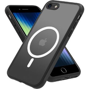 Magnetic for iPhone SE Case 2022/3rd/2020/2nd gen,iPhone 8/7 Case,Military Grade 3 in 1 Heavy Duty Shockproof Case - Black in Kuwait