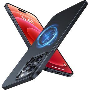 TORRAS Magnetic Slim-Fit for iPhone 15 Pro Max Case, Ultra-Thin 15 ProMax Phone Case Compatible with MagSafe, Lightweight Anti-Scratch Matte Hard iPhone 15 ProMax Case 6.7 inch OriginFit, Black