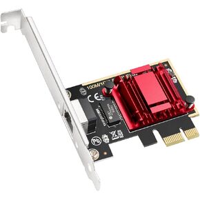 Cudy 2.5Gbps PCI Express Network Adapter, 2.5GBase-T PCIe Card, RTL8125 NIC, Wake on LAN, Flow Control, Low Profile Bracket, Windows 11/10 /8/8.1/7, Windows Server 2012, 2008, Linux PE25