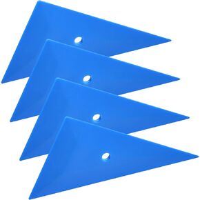 Vinyl Wrap Squeegee Triangle Shape 5.3 Inch Flexible Card, for Car Vinyl Wrap Window Tint Wallpaper Decal Sticker Installation, Blue, Pack of 4