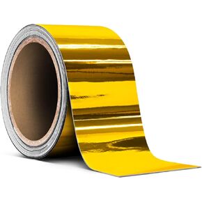 Vvivid Gloss Gold Chrome Air-Release Vinyl Adhesive Tape Roll (1 Inch X 30 Feet)