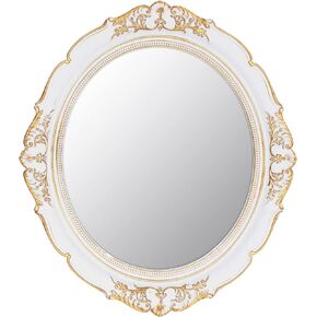 13.1 x 14.8 inchs Decorative Wall Mirror,Vintage Hanging Mirrors for Bedroom Living-Room Dresser Decor Oval (Vintage Gold Bronze)
