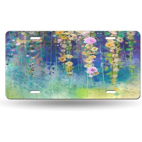 License Plate Blessed Glitter Sunflowers Decorative Car Front,Metal Car Plate,License Plates,Vanity Tag,Aluminum Noverlty License Plate for Men/Women Car 6×12 Inch