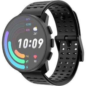 TiMOVO Sports Band Compatible with Suunto Vertical/Suunto 9 Peak Pro/9 Peak/Suunto 5 Peak, 22mm Silicone Adjustable Watch Bands Sport Straps for Women Men, Breathable Replacement Wristbands, Black