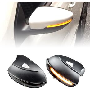 2pcs Dynamic Sequential Blink Compatible with VW Pas-sat CC B7 Be-etle Sciro-cco Jet-ta MK6 LED Side Mirror Turn Signal Light Assembly-Blue and Yellow