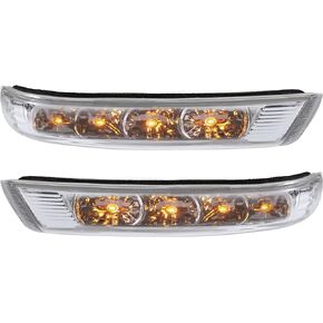 uxcell 1 Pair Car LED No.876133J000/876233J000 Left Right Side Rear View Mirror Turn Signal Amber Light Indicator for Hyundai Santa Fe 2007-2012
