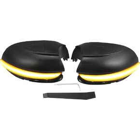 X AUTOHAUX 1 Pair Side Wing Mirror Turn Signal Light for VW Golf MK6 for VW Golf G-TI 6 for VW R20 2008-2012