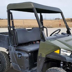 1680D Black Oxford UTV Soft Top Roof Compatable with Polaris Ranger 500，Ranger 570（Pro-fit Bars）2017-2021, Mid-Size Vehicle (Black)