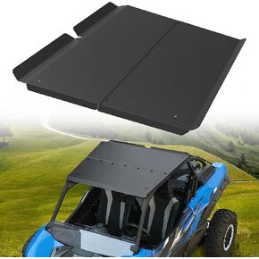 SAUTVS Aluminum Hard Roof Top for Kawasaki Teryx, Black Heavy Aluminum Dustproof 2-piece Combination Hard Roof Top Sun Visor for Kawasaki Teryx KRX 1000 2020 2021 2022 2023 2024 Accessories