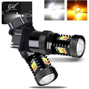 GLL 1157 BAY15D Amber/White Switchback Turn Signal LED Light Bulbs and Parking Lights Daytime Running Lights (Pack of 2)