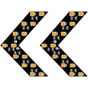 2PCS 14-SMD LED Arrow Panel Lights, Auto Parts Concealed LED Marker Clearance Light for Car Rearview Mirror Indicator Turn Signal Sequential Light Bulb Motorcycle Tail Lights (Red)