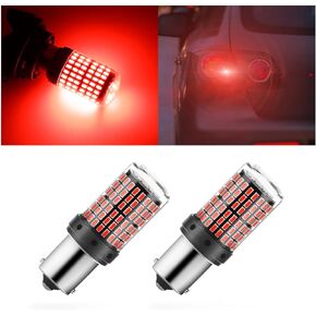2Pack 1157 LED Brake Light Bulb, 12V-24V BAY15D Replacement Light Bulb for Reverse Brake Tail Running Parking, Universal for Car RV Trailer Boat (Red)