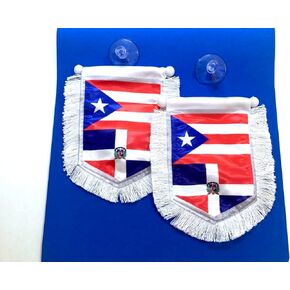 Puerto Rico Dominican Republic Puerto Rican & Dominican Flag Car Accessories - Unite Cultures on Every Drive! Home Wall Door Window Decoration Banners