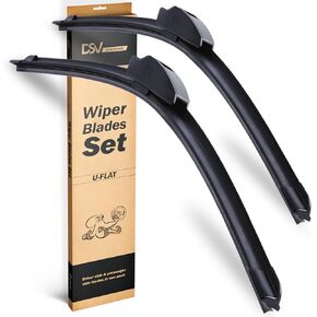 OEM Quality Windshield Wiper Blades, 26" and 18" DSV Standard Car Wiper Blades With Universal U/J Hook, Automotive Replacement Wiper Blades for my Car, Water Repellency Wiper Blade, Pack of 2