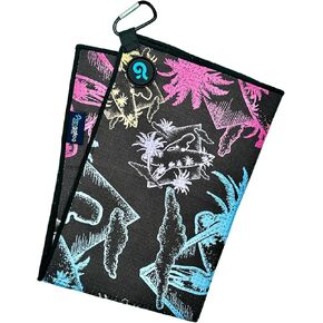 منشفة جولف من الألياف الدقيقة بتصميم وافل مغناطيسي - ثبات قوي للنوادي والعربات (Neon Surf n Turf) in Kuwait