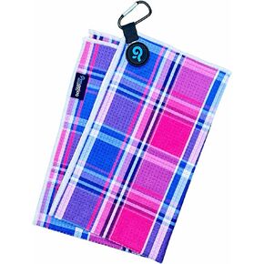 Magnetic Waffle Design Microfiber Golf Towel - Strong Hold to Clubs and Carts (Neon Surf n Turf)