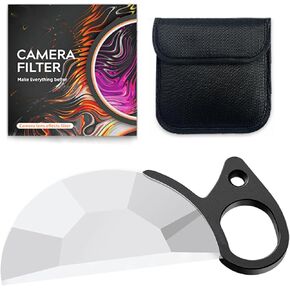 80mm Handheld Subtle Kaleidoscope Lens Filter,Special Effects Lens Filters, Semicircular Optical Glass Prism Filter, Video SLR Camera Accessories