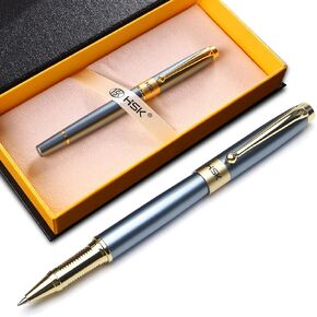 HSK Ballpoint Pens Luxury gift Pen Black Refill Line width 0.5mm,Best Ball Pen Gift Set for Men & Women Professional Executive,Office,Nice Pens Classy Gift Box (Gold)