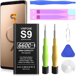 Galaxy S9 Battery, Upgraded 6600mAh Li-ion Replacement Battery for Samsung Galaxy S9 EB-BG960 EB-BG960ABA G960U G960F G960W with Repair Screwdriver Kit Tools