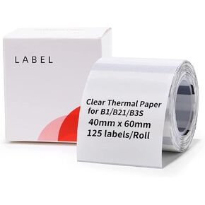 NIIMBOT Labels, 1.57'' x 1.57'' (40x40mm) Thermal Sticker Label, Waterproof Price/Memo Labels for NIIMBOT B1/B21/B3S/K3 Label Printer, 1 Roll of 180 Self-Adhesive Thermal Labels (White)