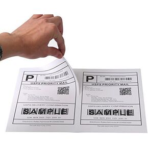 [100 Sheets; 200 Labels] Half Sheet Self Adhesive Shipping Labels for Laser & Inkjet Printers, 5-1/2" X 8-1/2"