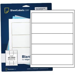 Water Bottle Labels - Not Waterproof - from SheetLabels.com, 2" x 8", Laser or Inkjet Printable, Easy to Peel, 125 Labels - 25 Sheets