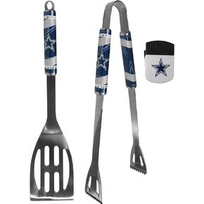 Siskiyou Sports NFL Dallas Cowboys Unisex 2 pc BBQ Set and Chip Clip, Team Colors, One Size
