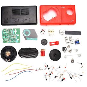 AM Radio Electronic DIY Kit, 3V 6 Tube S66E Radio Classic Circuit 535-1620khz Electronic Components with 5mm Headphone Jack for Soldering Learning Teaching