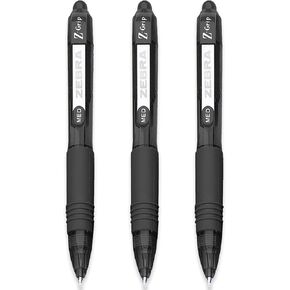 Zebra Z-Grip Smooth Mini Retractable Ballpoint Pens - 1.0mm - Black - Pack of 3