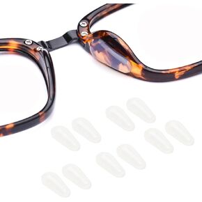 2.5mm Anti-Slip Glasses Nose Pads, Adhesive Soft Silicone Eyewear Nose Pads for Plastic Frame Glasses Sunglasses(Clear,5 Pairs)