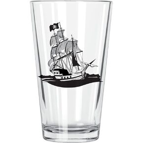 Pint Pirate Ship Glass, Clear