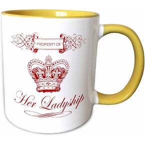 3dRose Funny Property of Her Ladyship التاج الأرستقراطي وكوب التمرير، عدد 1 (عبوة من 1)، أسود/أحمر in Kuwait