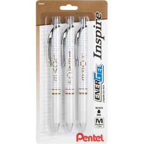 Pentel EnerGel Inspire Love/Teach/Hope, (0.7mm) Medium Line, Black Ink 3-pk