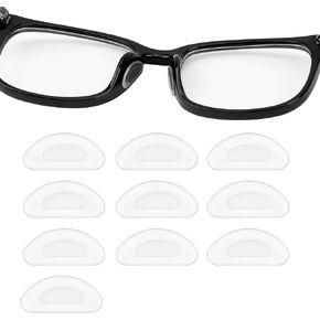 Eyeglass Nose Pads, Nose Pads for Glasses, 5 Pairs Adhesive Glasses Nose Pads, 2mm Thickness Anti-Slip Nose Pad, Soft Silicone Glasses Nose Grips for Glasses Eyeglasses and Sunglasses (Clear)