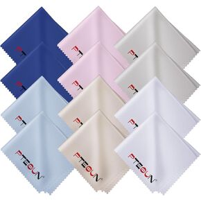12-Pack Microfiber Cleaning Cloths - Multicolor Eye Glass Clean Cloths Microfiber Clothes for Cleaning Screens Lenses Phones Cameras iPad & More (6" x 7")