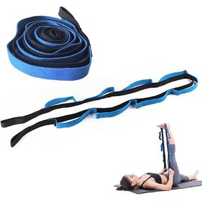 حزام اليوغا للتمدد، حزام مطاطي للعلاج الطبيعي، حزام حزام اليوغا 10 حلقات للتمدد، حزام مطاطي غير مرن مع حلقات للتمرين، البيلاتيس (أرجواني وأسود) in Kuwait