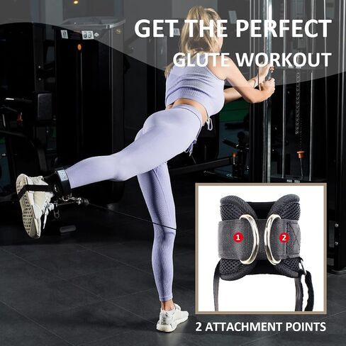 Ankle Straps Cable Machine Attachment for Gym and Resistance Bands, Ankle Cuffs for Booty and Leg Workouts, Adjustable Neoprene Support Ideal for Glutes Exercises (Pair) in Saudi Arabia