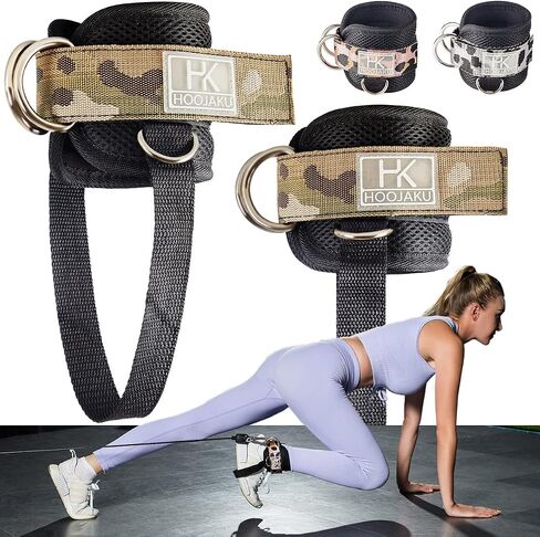 Ankle Straps Cable Machine Attachment for Gym and Resistance Bands, Ankle Cuffs for Booty and Leg Workouts, Adjustable Neoprene Support Ideal for Glutes Exercises (Pair) in Saudi Arabia