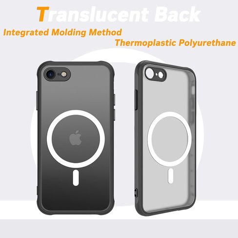 Magnetic for iPhone SE Case 2022/3rd/2020/2nd gen,iPhone 8/7 Case,Military Grade 3 in 1 Heavy Duty Shockproof Case - Black in Kuwait