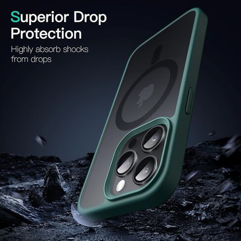 JETech Magnetic Case for iPhone 15 Pro 6.1-Inch Compatible with MagSafe, Translucent Matte Back Slim Shockproof Phone Cover (Black) in Saudi Arabia