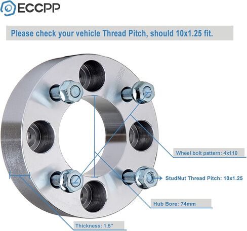 ECCPP 2X 1.5 بوصة 4 فواصل عجلة العروة 4x110 مم تناسب القوة الغاشمة 650 750 لـ King Quad 400 750 مع ترصيع 10x1.25 in Saudi Arabia