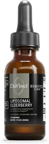 DAVINCI Labs Liposomal Elderberry - مكمل لدعم المناعة لصحة الرئتين والحلق والجيوب الأنفية* - مع مستخلص ElderCraft الأوروبي الأسود - خالي من الغلوتين - نباتي - 30 مل، 15 وجبة in Saudi Arabia