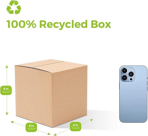 صناديق شحن ميترونيك 6 × 6 × 6، 25 عبوة من صناديق الشحن الصغيرة، صناديق من الورق المقوى المموج البني لشحن العناصر الصغيرة، وتغليف الهدايا، وتغليف الأعمال الصغيرة، والبريد in Kuwait