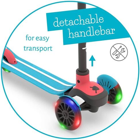 Chillafish Scotti Glow 3-Wheel Lean-to-Steer Scooter with Light-up Wheels, twintip Antislip Deck and Integrated Brake, Adjustable Height Handlebars, Comfy handgrips, for All Ages 3 and up, Blue in Saudi Arabia