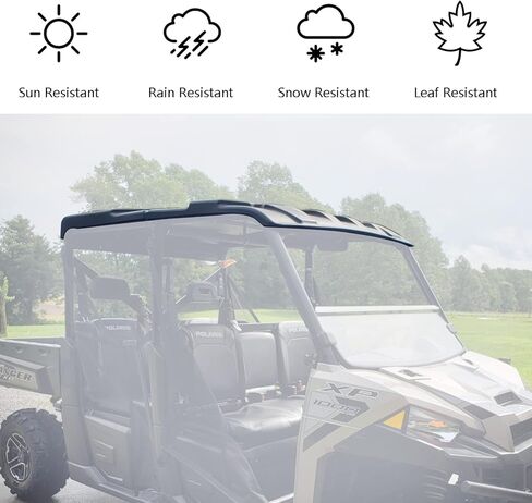 سقف بلاستيكي شديد التحمل متوافق مع 2013-2021 Polaris Ranger بالحجم الكامل 1000 ديزل XP 900 XP 570 Crew 4 مقاعد موديل الظل الأمامي والخلفي، المطر، الحطام in Kuwait