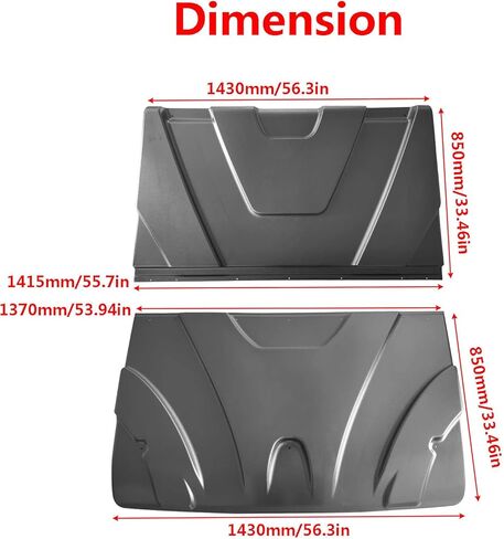 سقف بلاستيكي شديد التحمل متوافق مع 2013-2021 Polaris Ranger بالحجم الكامل 1000 ديزل XP 900 XP 570 Crew 4 مقاعد موديل الظل الأمامي والخلفي، المطر، الحطام in Kuwait
