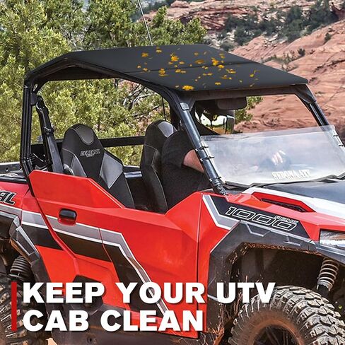سطح علوي من الألومنيوم لـ Polaris General 1000 / XP 1000 2016-2023، A & UTV PRO مكون من قطعتين من ملحقات غطاء واقي الشمس للسقف الصلب، استبدل OEM # 2881105، مقاوم للأشعة فوق البنفسجية، أسود، مقعدين in Saudi Arabia